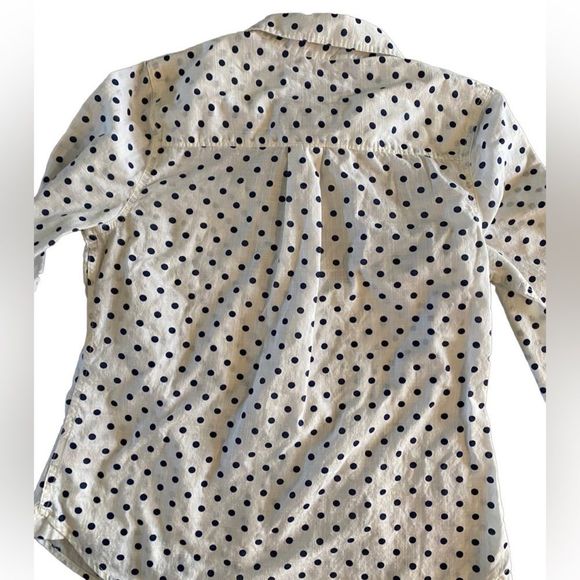 So Perfect button down long sleeve Shirt black and white polka dot size Large - Picture 2 of 8